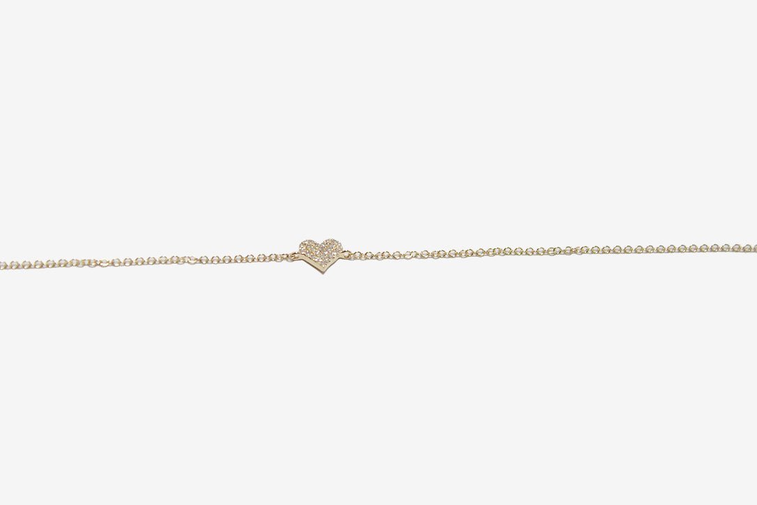 14k Gold Diamond Heart Bracelet