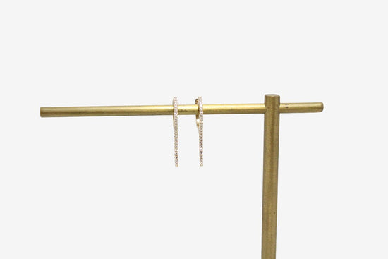 14k Gold Diamond Spike Huggie Earrings