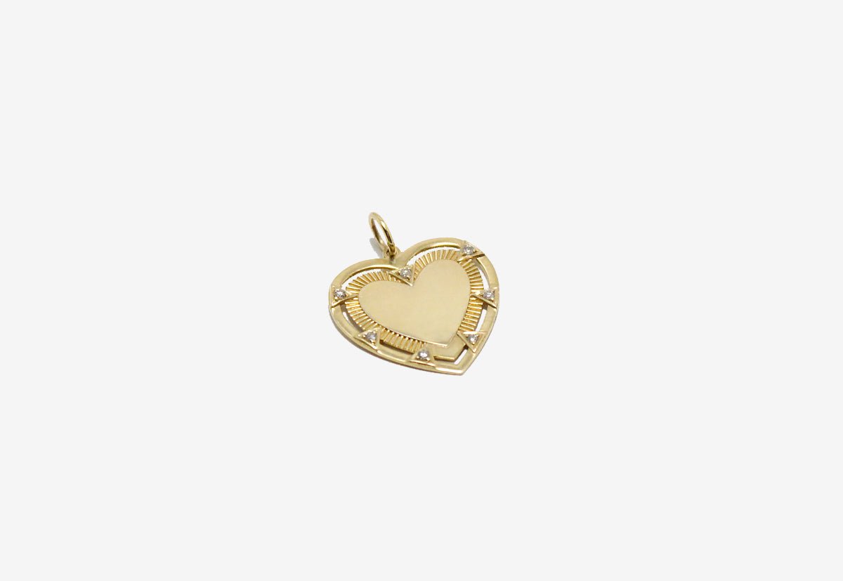 14k Gold Heart + Diamond Pendant