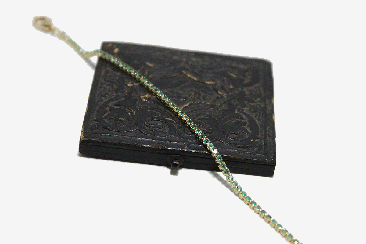 14k Gold Micro Emerald Tennis Bracelet