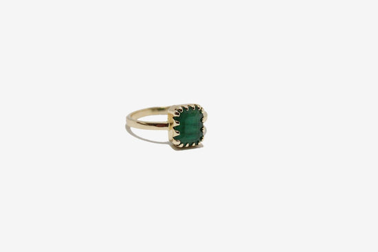 14k Gold Multi Prong Emerald Ring