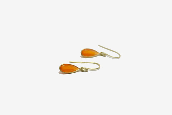 18k Gold Carnelian Small Petal Earrings