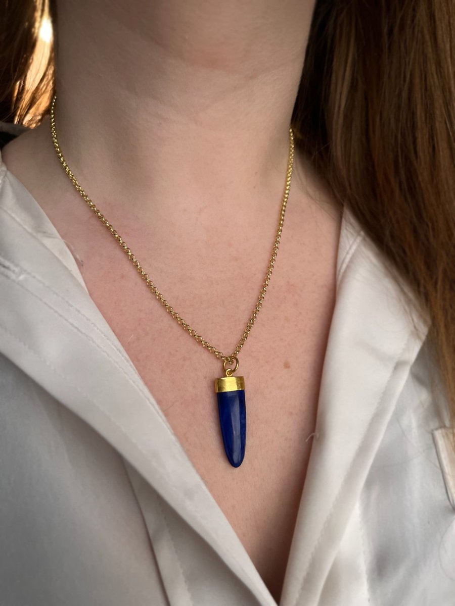 24k Gold Lapis Lazuli Pendant