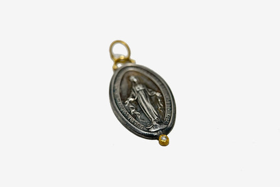 24k Gold + Oxidized Silver Santa Maria Pendant