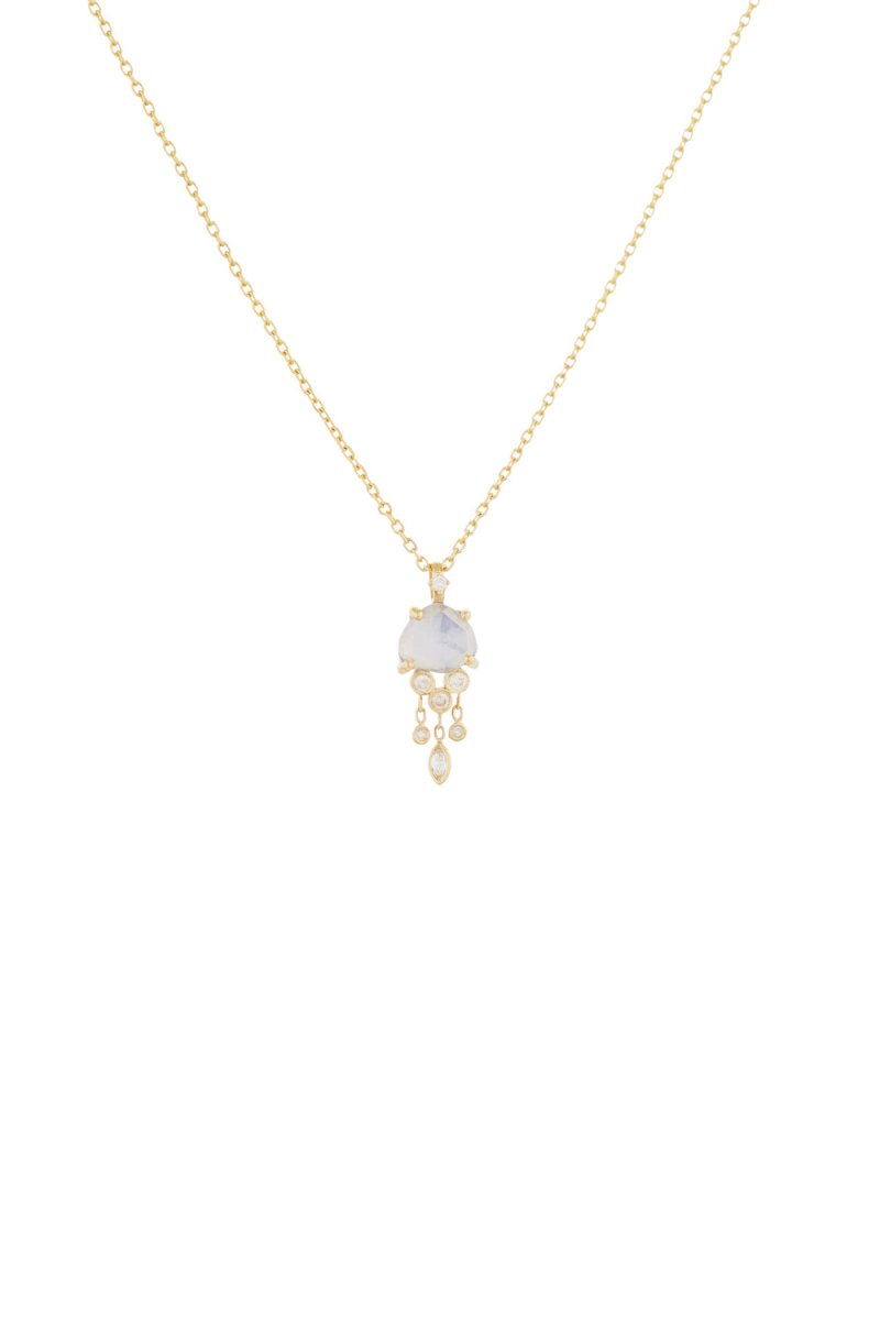 Celine Daoust 14k Gold Moonstone Jellyfish Necklace