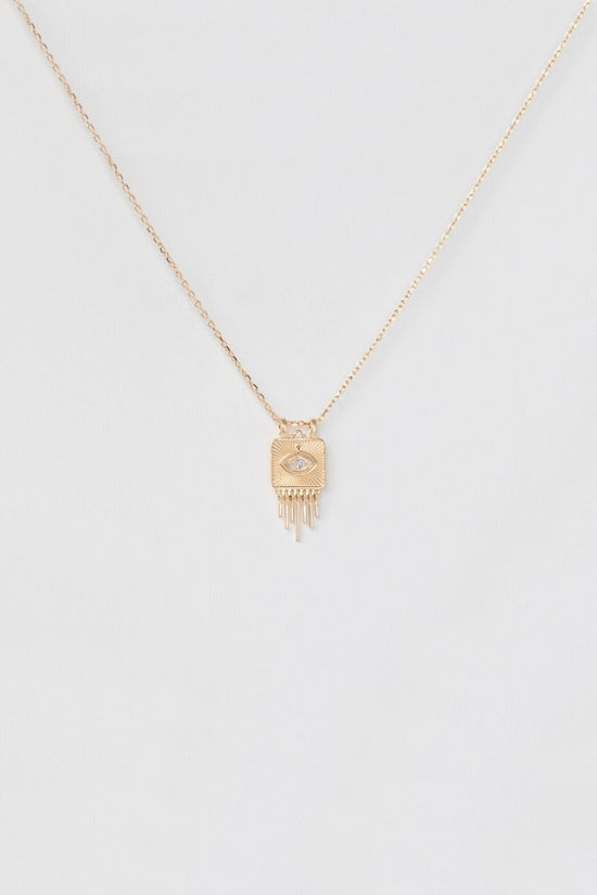 Celine Daoust Sunbeams Gold Plate Dangling Eye Necklace