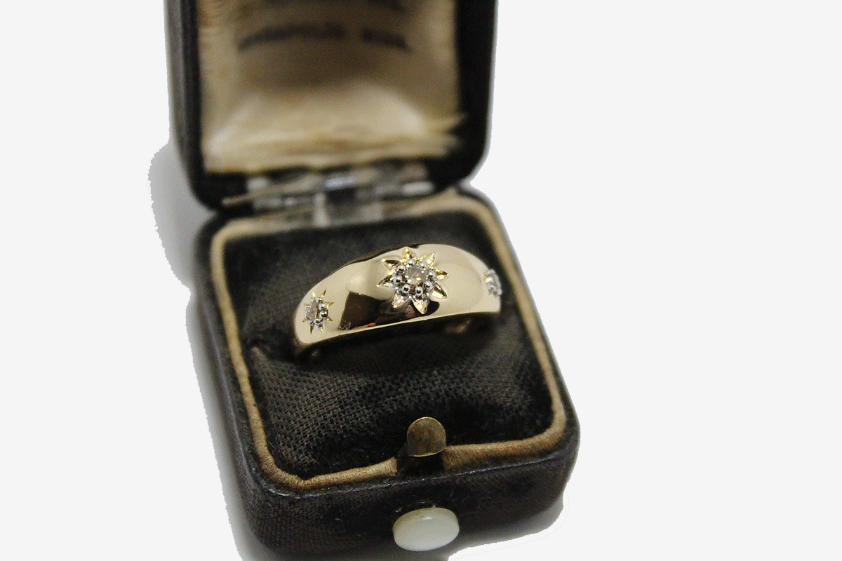 14k Gold Diamond Étoile Dome Ring