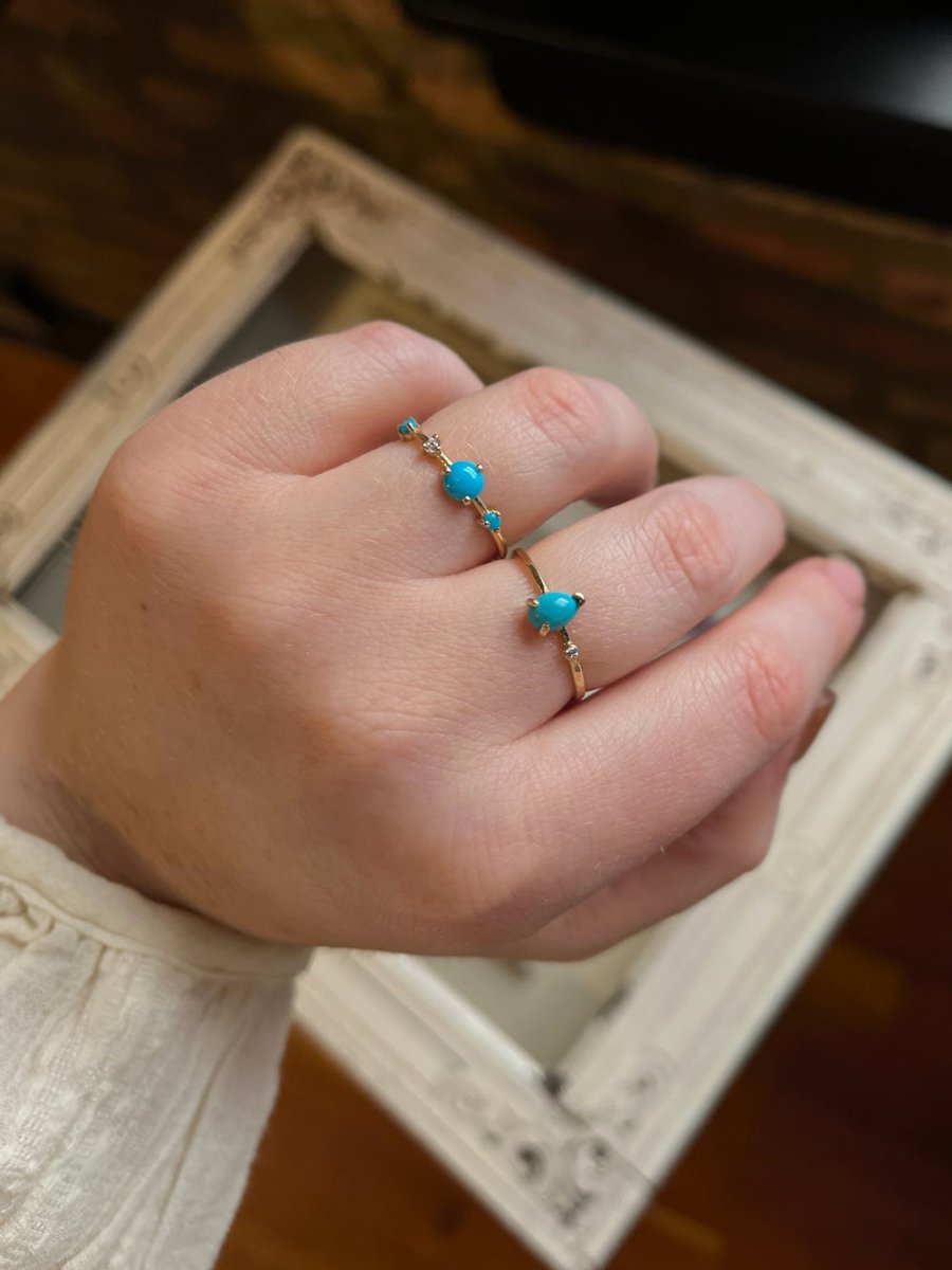 Petite Baleine 14k Turquoise + Diamond Wink Ring