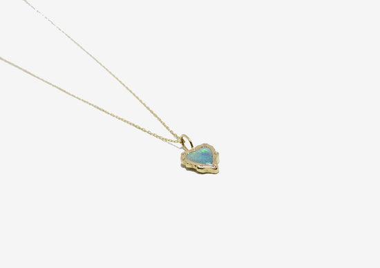 Petite Baleine 18k Opal Rebel Heart Necklace