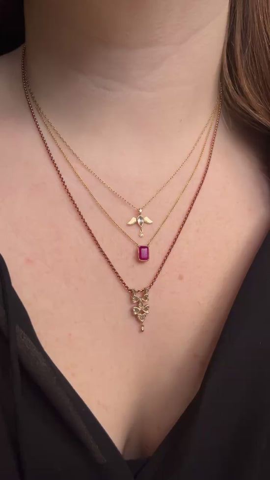 Load and play video in Gallery viewer, 14k Gold Ruby Necklace
