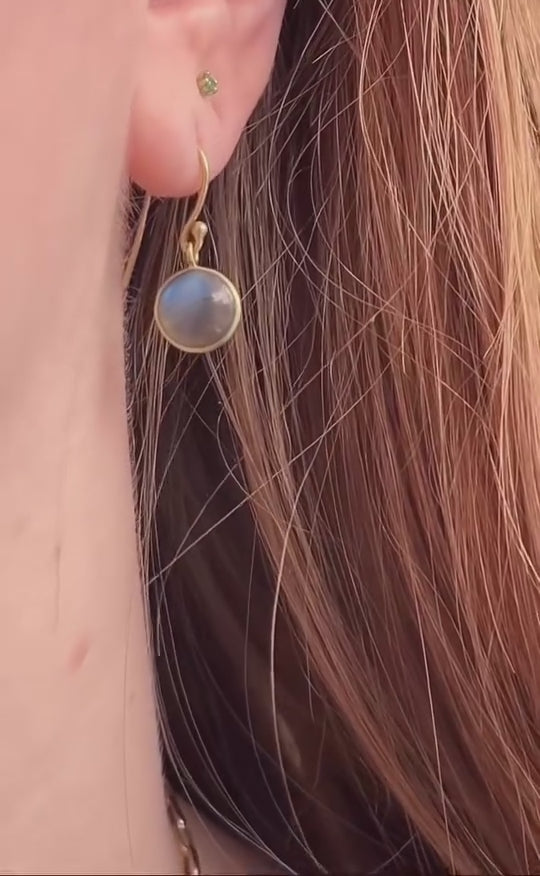 18k Gold Labradorite Moon Phase Earrings