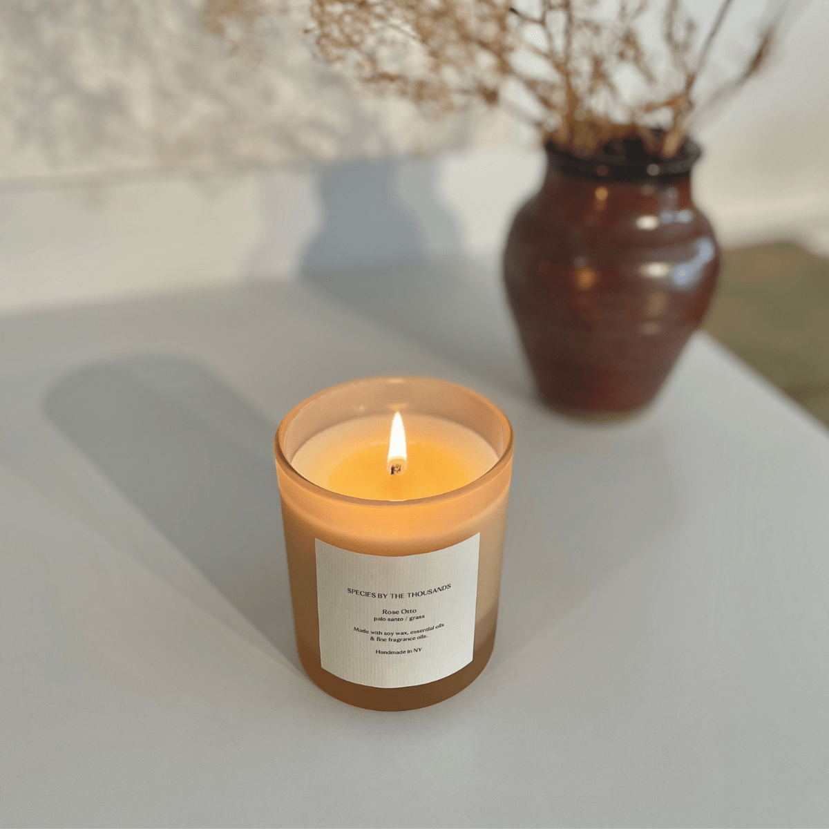 Rose Otto, Palo Santo + Grass Handcrafted Scented Soy Candle