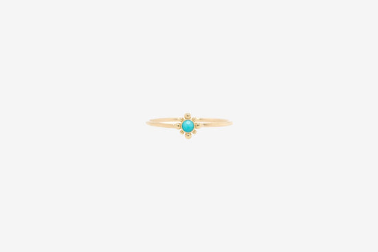 Zoe Chicco 14k Tiny Bead Turquoise Starburst Ring