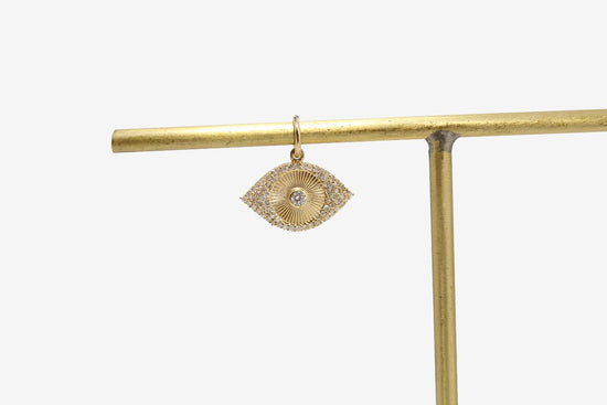 14k Gold Diamond Eye Pendant