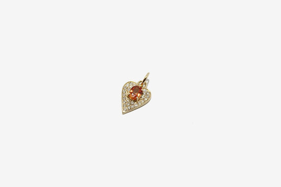 14k Gold Sapphire & Diamond Heart Pendant