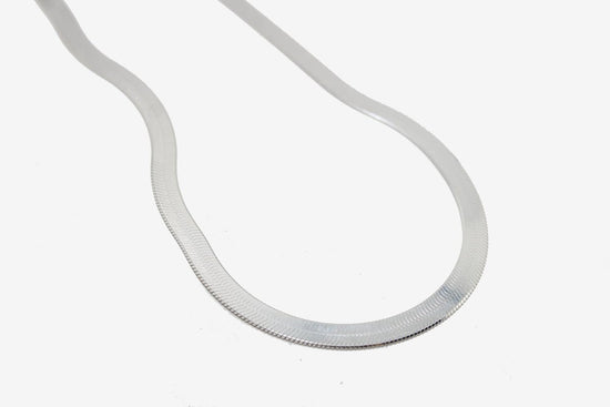 Silver Herringbone Chain Necklace