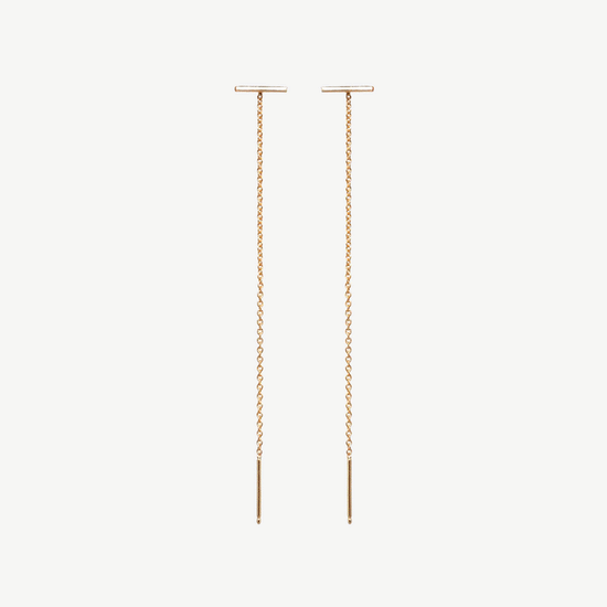 Zoe Chicco 14k Gold Thin Bar Threader Earrings